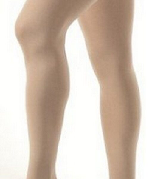 Opaque Thigh High with Silicone Dot Band, 30-40, Open, Classic Black, Large