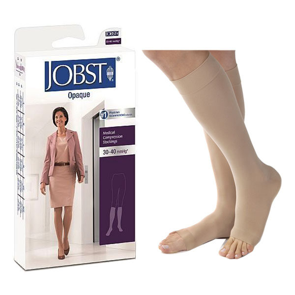 Jobst Opaque Knee-High, 30-40, Open, Petite, Natural, Small