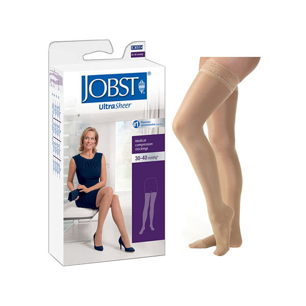 Ultrasheer 30-40 Petite Thigh-High,Med,Bge,C/Toe