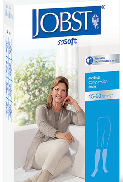 SoSoft Knee High, 20-30 mmHg, Brocade, Closed Toe, Large, Black