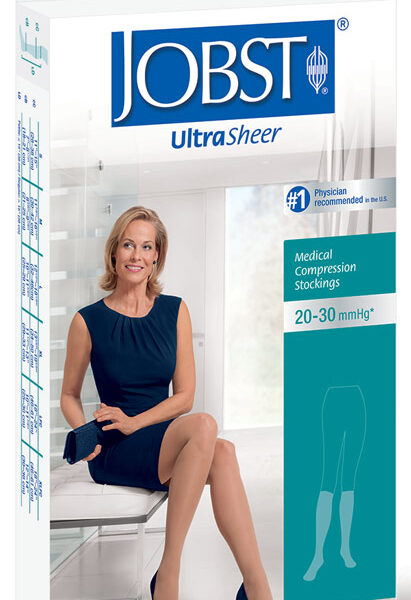 UltraSheer Knee-High Firm Compression Stockings Large, Black