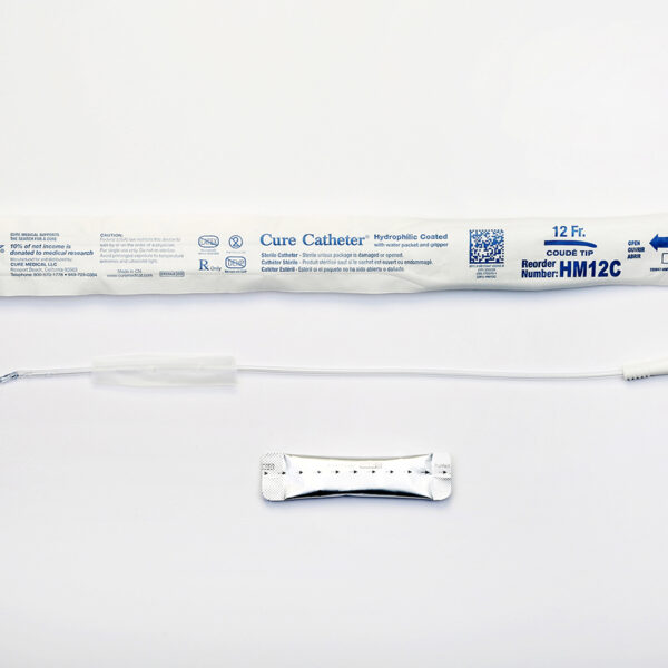 Hydrophilic Cure Catheter, 16" Male, Coude Tip, 12 FR