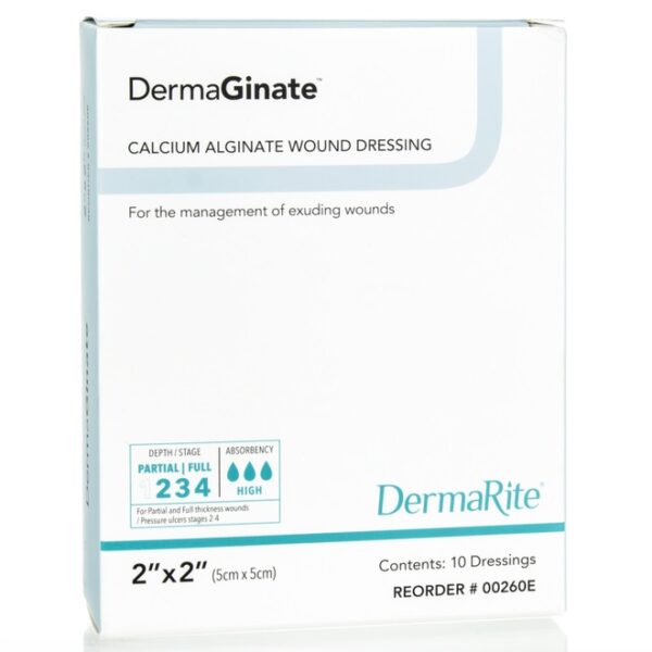 DermaGinate Calcium Alginate Wound Dressing, 2" x 2"