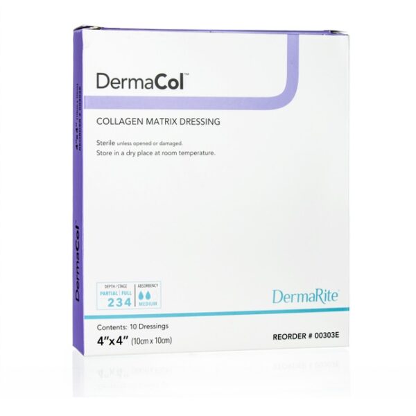 DermaCol Collagen Matrix Wound Dressing, 4" x 4"