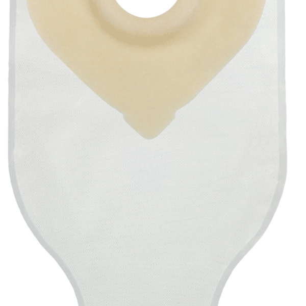 Securi-T USA 12" 1-Piece Extended Wear Drainable Pouch Pre-Cut 3/4" Transparent 1 Curved Tail Closure