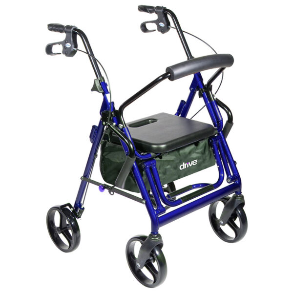 Duet Rollator/Transport Chair Blue, 26" x 25-1/2" x 37" , 8" Casters