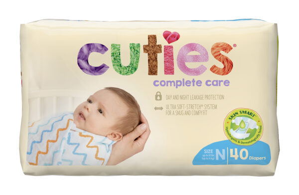 Cuties Complete Care Baby Diapers, Newborn