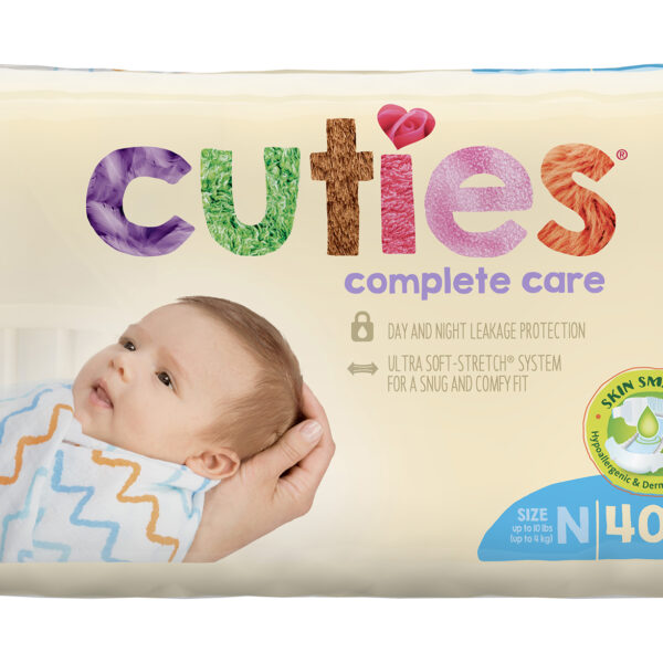Cuties Complete Care Baby Diapers, Newborn