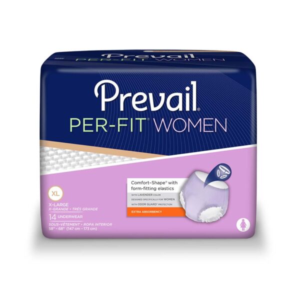 Prevail Per-Fit Protective Underwear for Women, X-Large, 58" - 68"