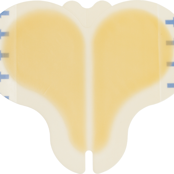 Cardinal Health Essentials Sterile Latex-Free Hydrocolloid Sacral Dressing with Film Back and Beveled Edge 6" x 7"