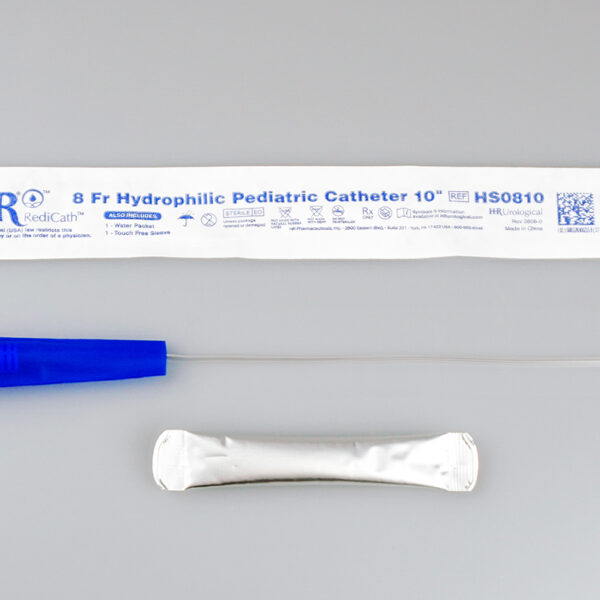 TruCath Hydrophilic Catheter with water bag and touch free sleeve, 8FR, 10"
