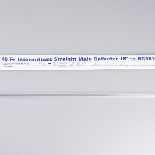 TruCath Intermittent Straight Catheter, Male, 18FR, 16"