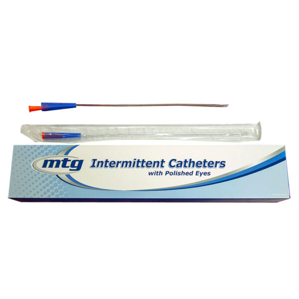 MTG Coude Tip Intermittent Catheter, 16 Fr, 16" Vinyl Catheter with Handling Sleeve