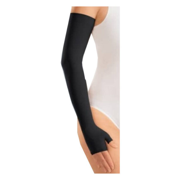 Harmony Arm Sleeve with Gauntlet and Silicone Top Band, 20-30, X-Wide, Black, Size 6