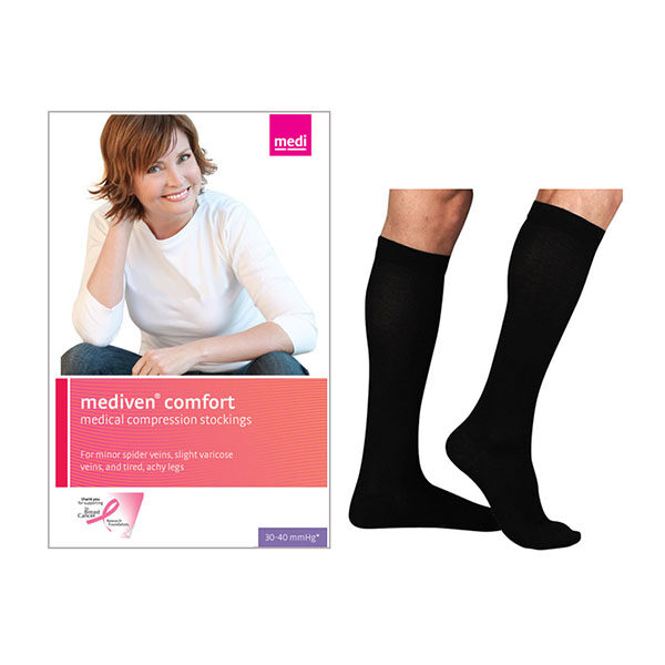 Mediven Comfort Calf, 30-40, Closed, Ebony, Size 1