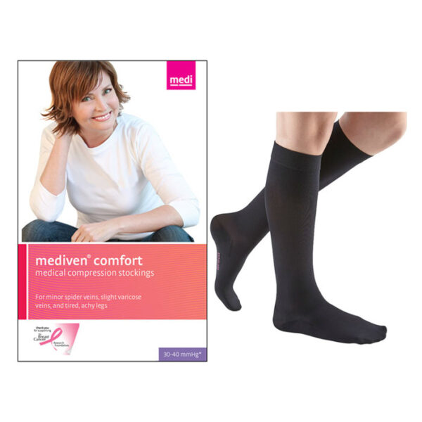 Mediven Comfort Calf, 30-40, Extra Wide, Closed, Ebony, Size 3