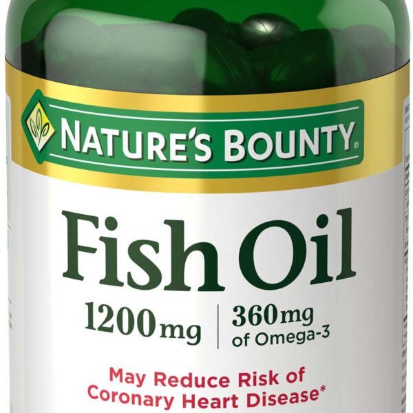 Nature's Bounty Fish Oil with Omega-3 and Omega-6 Softgels, 1200mg, 120 ct