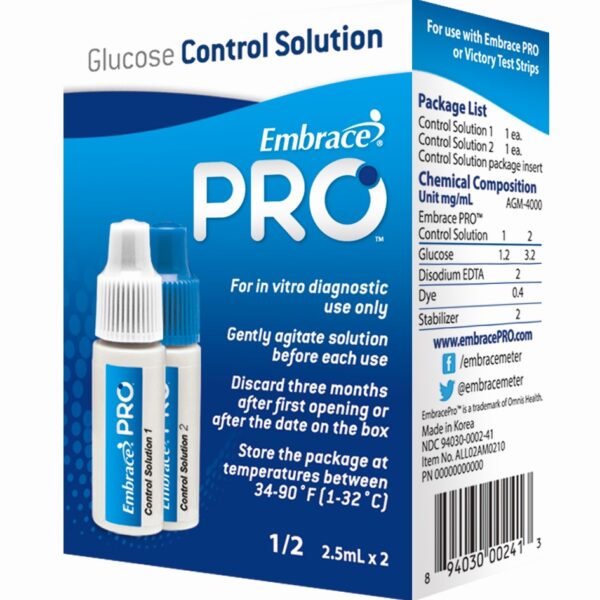 Embrace PRO Glucose Control Solution, Normal-(L1); High (L2)