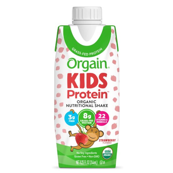 Orgain Kids Protein Nutritional Shake, Strawberry, 8.25 fl oz