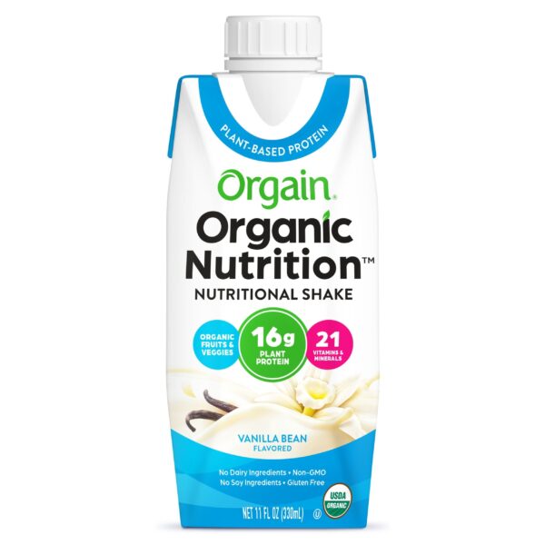 Orgain Organic Nutrition Vegan All-In-One Protein Shake, Sweet Vanilla Bean, 11 fl oz