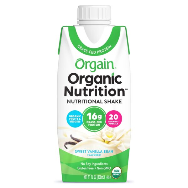 Orgain Organic Nutrition All-in-One Nutritional Shake, Sweet Vanilla Bean, 11 fl oz