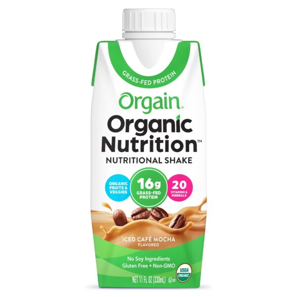 Orgain Organic Nutrition All-in-One Nutritional Shake, Iced Cafe Mocha, 11 fl oz