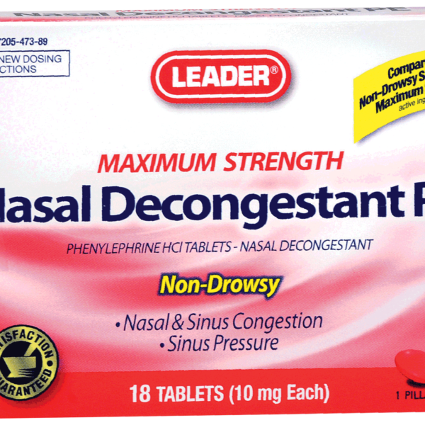 Leader Nasal Decongestant PE Tablets 10 mg (18 Count)