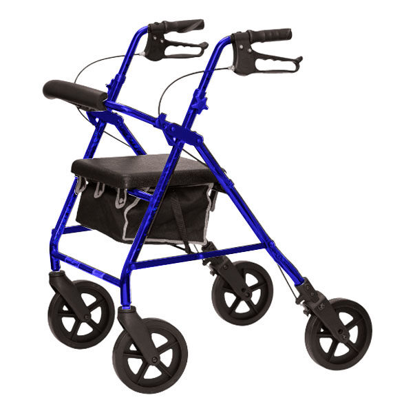 ProBasics Aluminum Rollator, 8" Wheels, Blue, 300 lb Weight Capacity