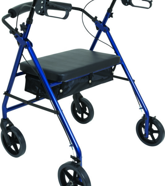 ProBasics Bariatric Aluminum Rollator, 8" Wheels, Blue