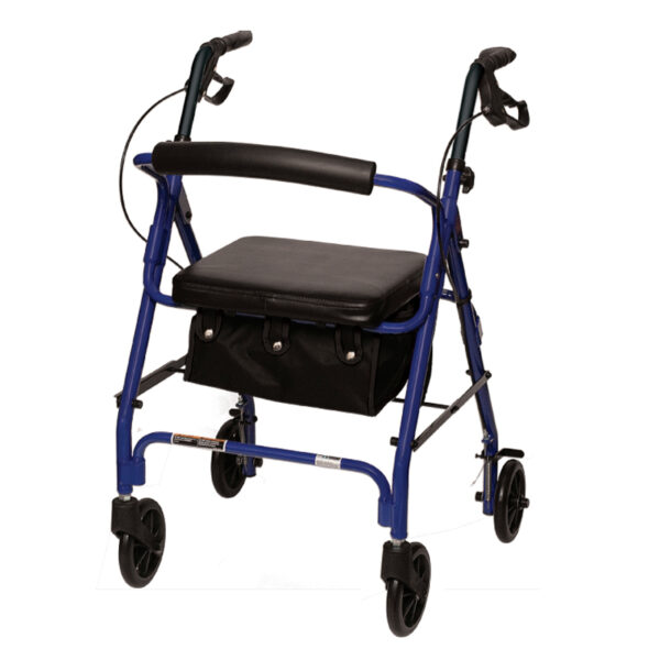 Junior Aluminum Rollator, 6" Wheels, Blue