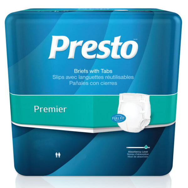 Presto Moderate Absorbency Brief X-Large, 58' to 64" Waiste, Beige