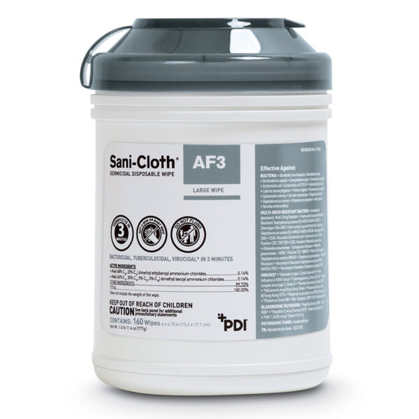 Sani-Cloth AF3 Germicidal Disposable Wipes, Large, 160 ct