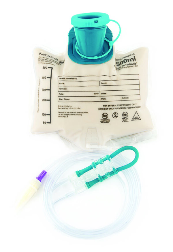 EnteraLite Infinity 500 mL Bag Pump Set with Pre-attached ENFit Transitional Connector