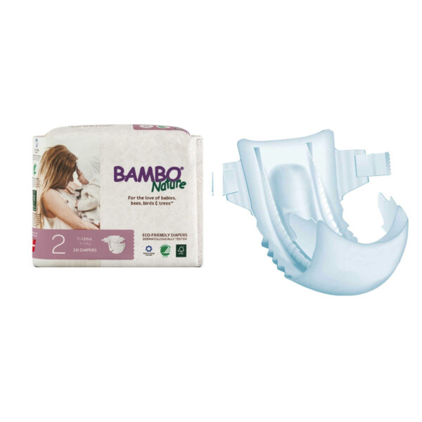 Bambo Nature Disposable Diapers, Size 2, 7-13 lbs.