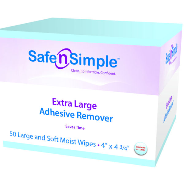 Safe N Simple Extra Large Adhesive Remover Wipe, 4" x 4-3/4"
