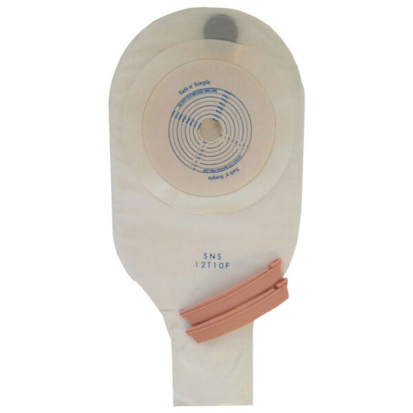 Safe-N-Simple One Piece Drainable Banana Clip Pouch, Standard Wear Cut to Fit With Filter, Transparent