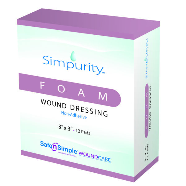 Simpurity Foam Wound Dressing, 3" x 3"
