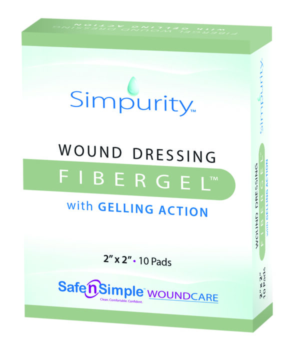 Simpurity Fibergel Pad Wound Dressing, 2" x 2"