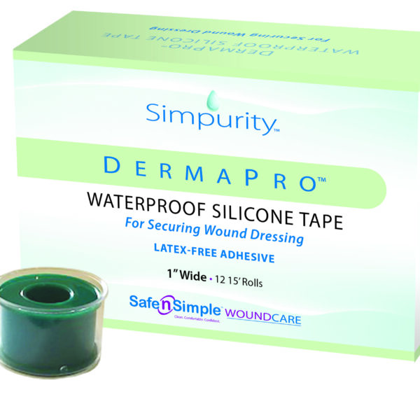 Simpurity DermaPro Waterproof Silicone Tape, 1" x 5yd