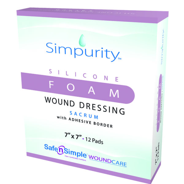 Simpurity Sacrum Foam with Silicone Adhesive Border, 7" x 7"