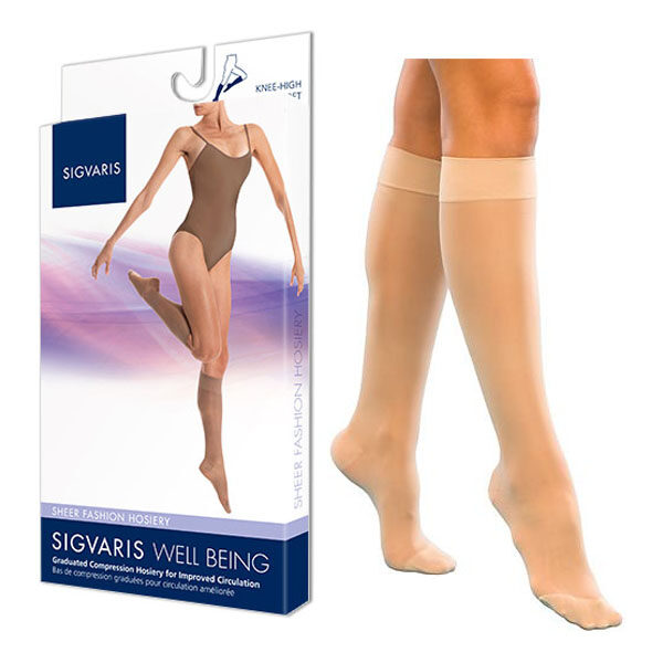 120C Sheer Fashion Calf, 15-20mmHg, Women's, Size A, Natural