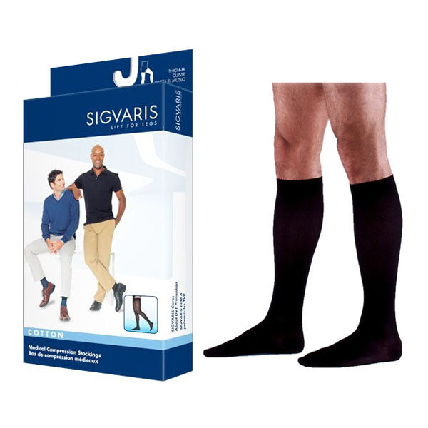 232C Essential Cotton Calf, 20-30mmHg, Men's, Large, Short, Black Mist