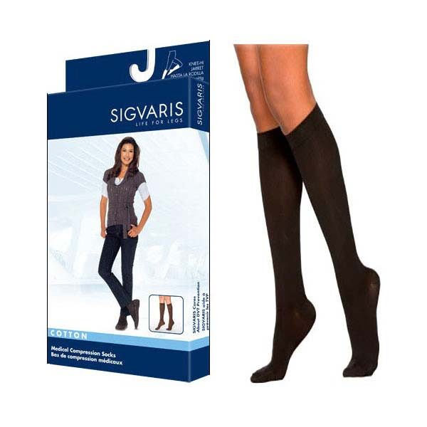 232C Essential Cotton Calf, 20-30mmHg, Men's, X-Large, Long, Black