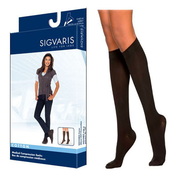 Cotton Comfort Calf, 30-40, X-Large, Long, Closed, Black