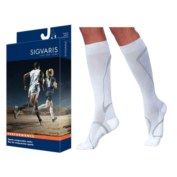 412C Motion High Tech Calf, 20-30mmHg, Unisex, Size SS, White