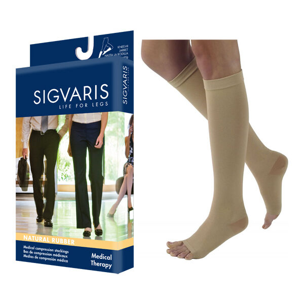 504C Natural Rubber Calf, 40-50mmHg, Unisex, Size S1, Beige