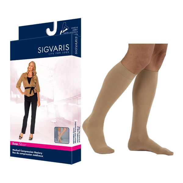 781C Style Sheer Calf, 15-20mmHg, Women's, Large, Short, Suntan