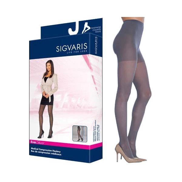 781P Style Sheer Pantyhose, 15-20mmHg, Women's, Large, Short, Nightshade