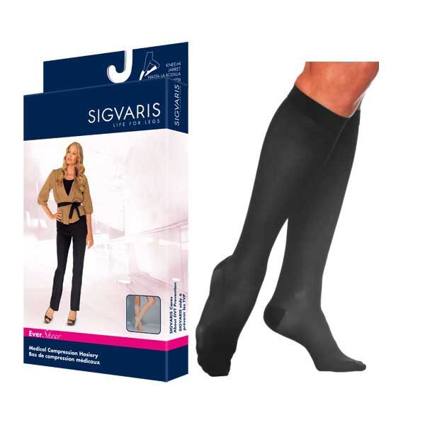 782C Style Sheer Calf, 20-30mmHg, Women's, Large, Short, Black