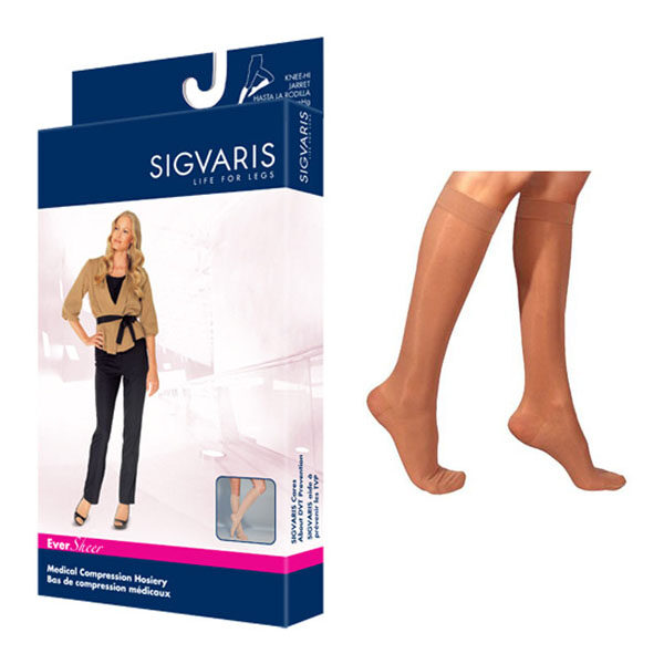 782C Style Sheer Calf, 20-30mmHg, Women's, Medium, Long, Suntan